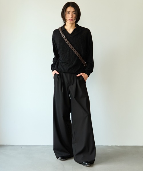 SINSS スラックス Two tuck wide straight slacks / 2タックワイド