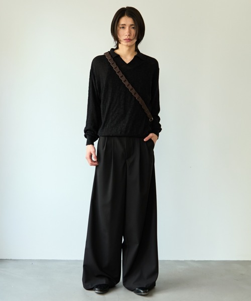 SINSS ワイドパンツ スラックス Two tuck wide straight slacks / 2