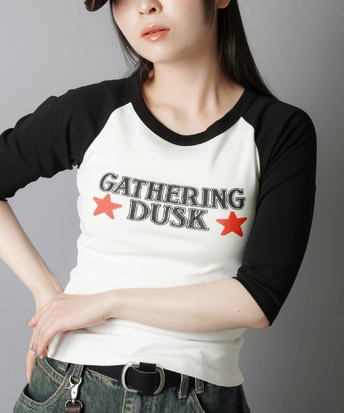 SPINNS（スピンズ） tシャツ 7分丈ピタTシャツ/ラグランロゴ