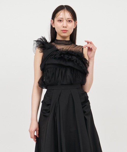 ROYAL PARTY（ロイヤルパーティー） tシャツ アシンメトリーフリル 