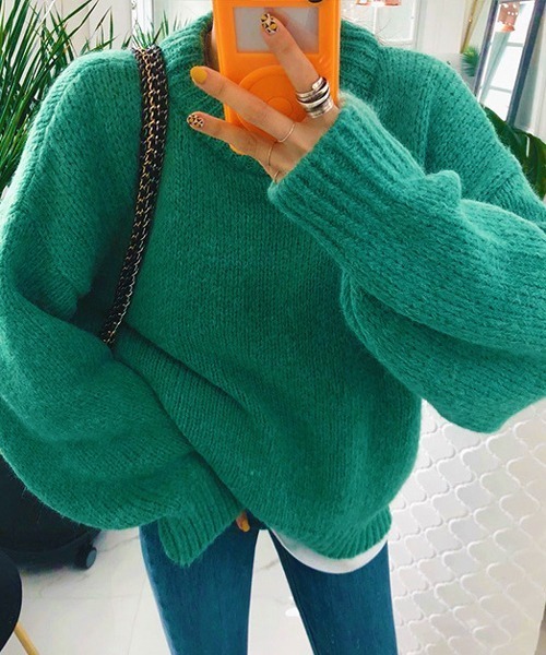 「HALEY PESCA」 長袖ニット FREE レッド レディース_画像4