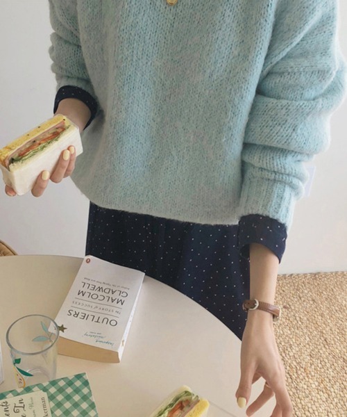 「HALEY PESCA」 長袖ニット FREE レッド レディース_画像9