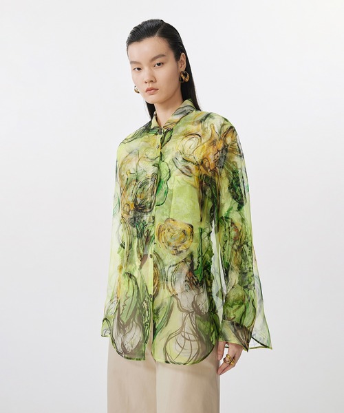 JNBY ブラウス シャツ Sheer Botanical Shirt / シアー