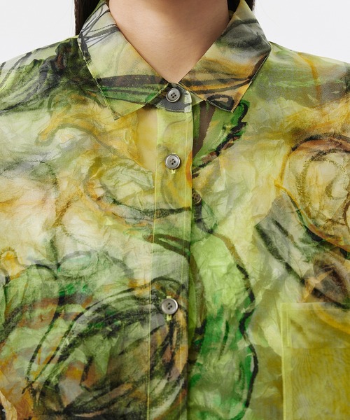 JNBY ブラウス シャツ Sheer Botanical Shirt / シアー