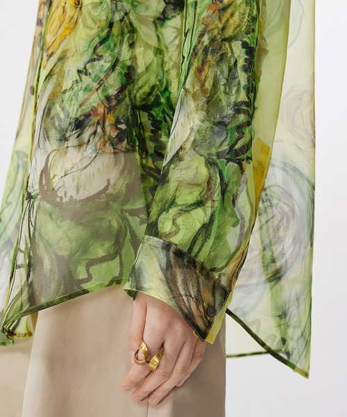 ブラウス シャツ Sheer Botanical Shirt / シアーボタニカルシャツ レディース メンズ JNBY ブラウス シャツ Sheer Botanical Shirt / シアー