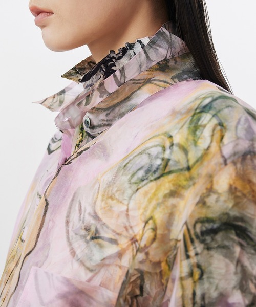 JNBY ブラウス シャツ Sheer Botanical Shirt / シアー