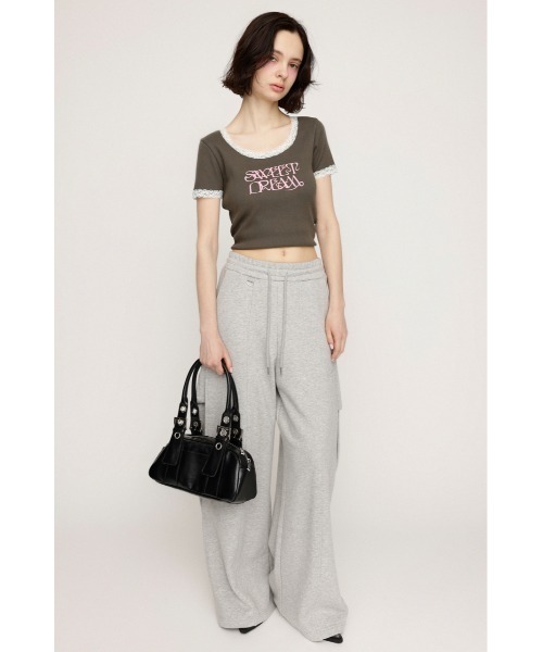 tシャツ FRONT LOGO RIB TOPS フロント ロゴ リブ トップス 半袖 夏服 レディース FRONT PATCH RIB T/SH フロントパッチ リブ Tシャツ 半袖 夏服