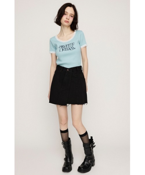 新品未使用タグ付き☆SLY チェックプリント 半袖トップス FREEサイズ SLY | CHECK PRINT PUFF SLEEVE トップス (Tシャツ・カットソー