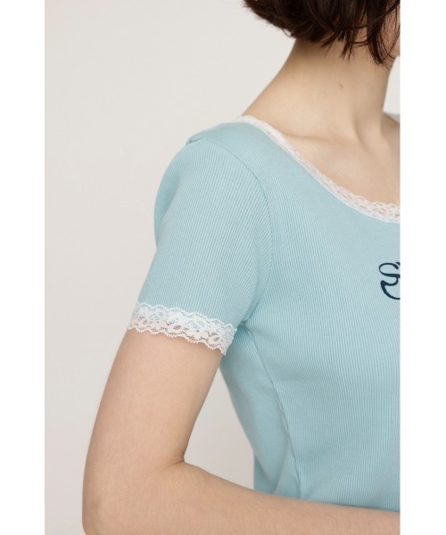 SLY tシャツ FRONT LOGO RIB TOPS フロント ロゴ リブ トップス