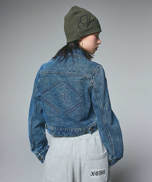 X-girl（エックスガール） デニムジャケット gジャン EMBOSSED DENIM