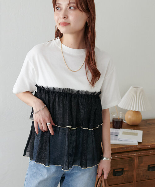 「DISCOAT」 半袖Tシャツ MEDIUM ホワイト レディース