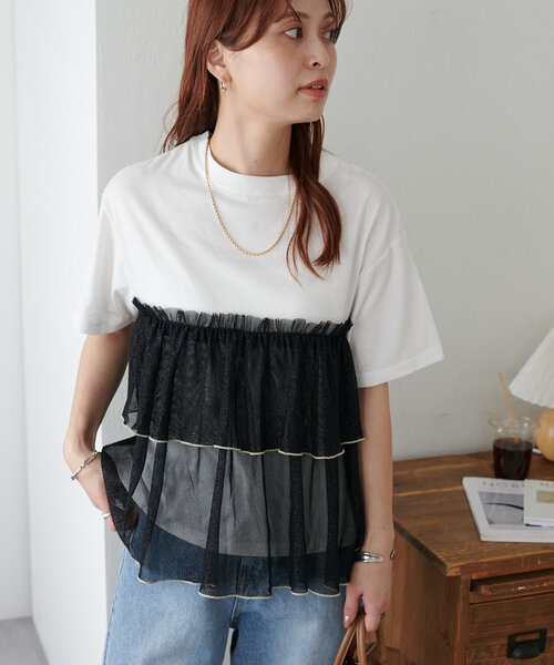「DISCOAT」 半袖Tシャツ MEDIUM ホワイト レディース
