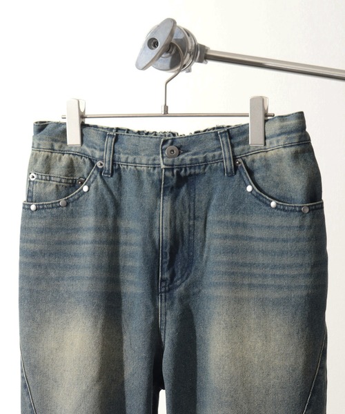 ワイドパンツ ジーンズ STUDS FLARE PANTS メンズ レディース