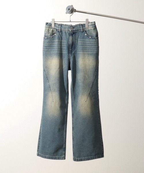 ワイドパンツ ジーンズ STUDS FLARE PANTS メンズ レディース