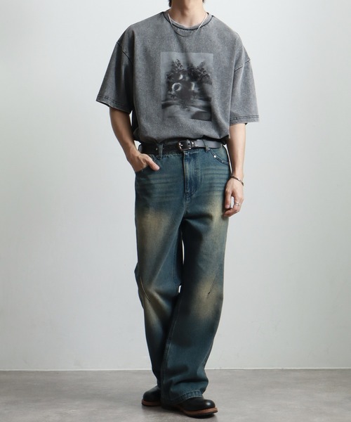 デニム/ジーンズ STUDS FLARE DENIM PANTS ワイドパンツ ジーンズ STUDS FLARE PANTS メンズ レディース