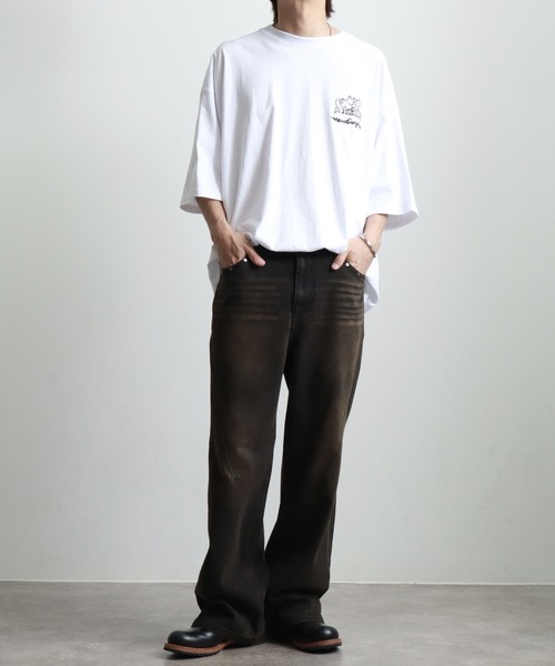 ワイドパンツ ジーンズ STUDS FLARE PANTS メンズ レディース
