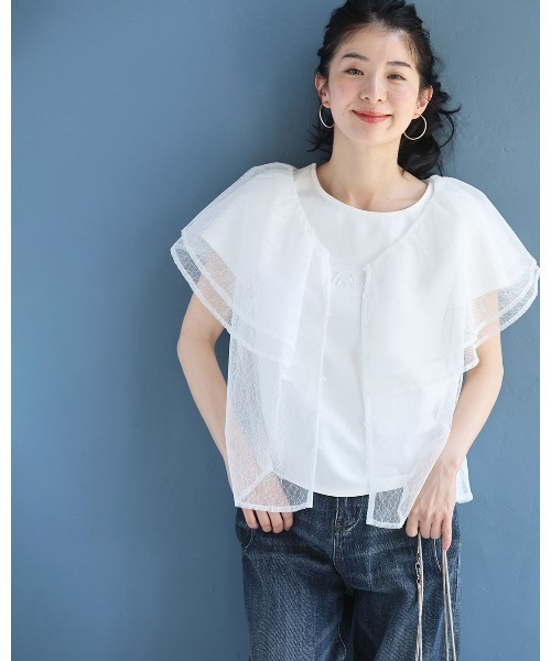 ブラウス シャツ （手持ち服に）重ねて華やぐ 大人のヴェールブラウス レディース