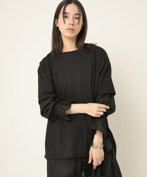 tシャツ M2487 綿ヘンプバックスリットプルオーバー レディース