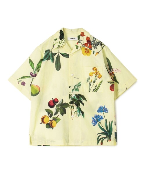CABaN（キャバン） ブラウス シャツ コットン Green Showerプリント