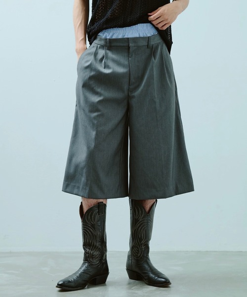 Camphor wood スラックス layered boxers wide slacks shorts