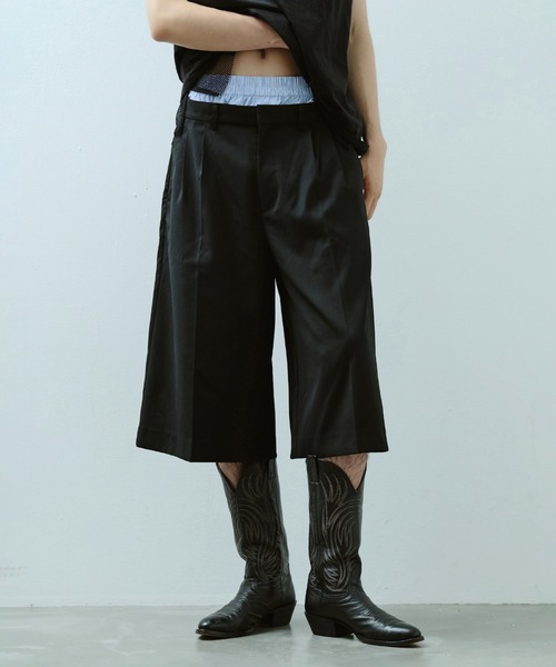 Camphor wood スラックス layered boxers wide slacks shorts