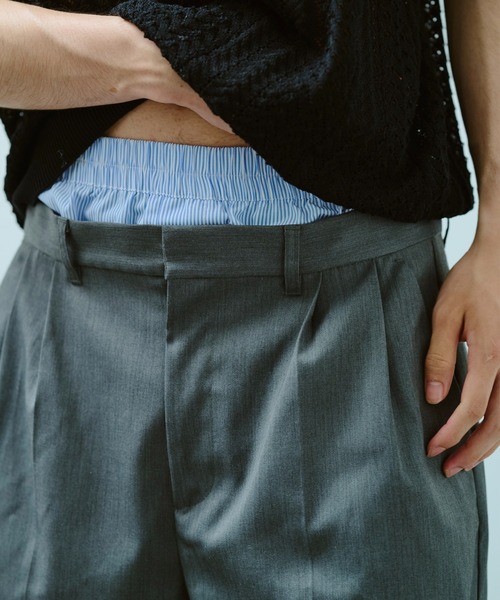 Camphor wood スラックス layered boxers wide slacks shorts