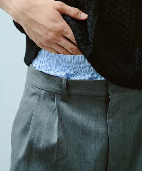 Camphor wood スラックス layered boxers wide slacks shorts