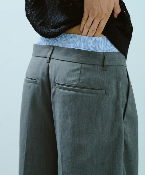 Camphor wood スラックス layered boxers wide slacks shorts