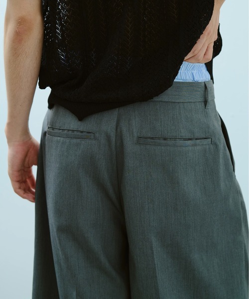 Camphor wood スラックス layered boxers wide slacks shorts