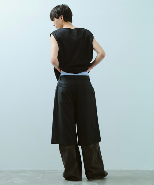 Camphor wood スラックス layered boxers wide slacks shorts