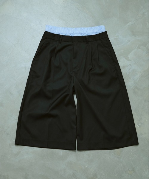 Camphor wood スラックス layered boxers wide slacks shorts