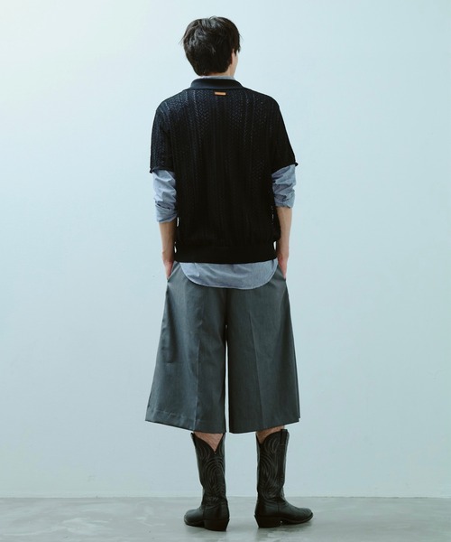 Camphor wood スラックス layered boxers wide slacks shorts