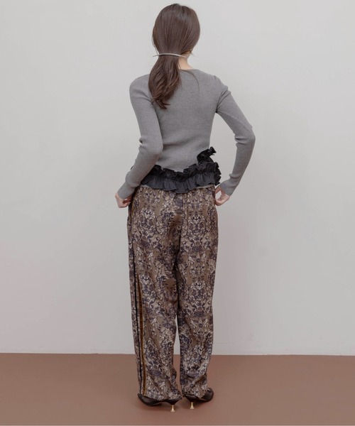 カーディガン ギャザーフリルヘムリブニットカーデ レディース Eimee Law カーディガン ギャザーフリルヘムリブニットカーデ