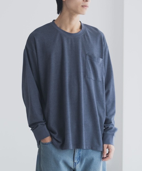 NAVY tシャツ タフラクポケット付き長袖Tシャツ「UVカット ドライ 接触