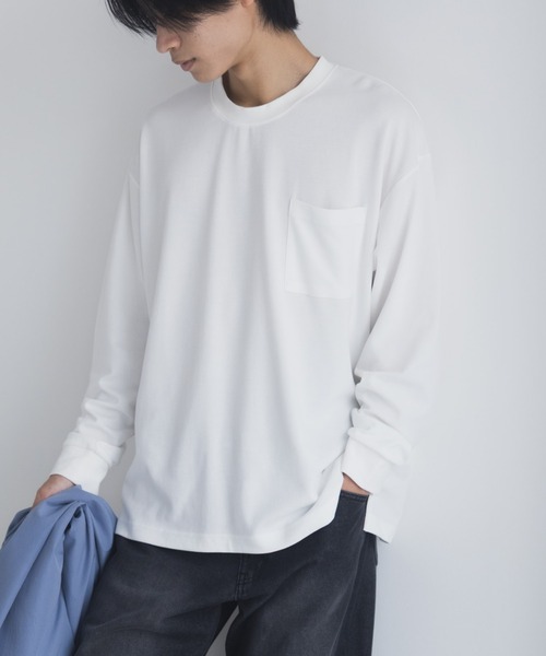 NAVY tシャツ タフラクポケット付き長袖Tシャツ「UVカット ドライ 接触