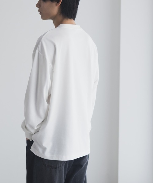 【タグ付き未使用品】 モックネックシャツ ネイビー ホワイト NAVY tシャツ 「NAVY/ネイビー」UVカット ドライ 接触冷感 タフラク