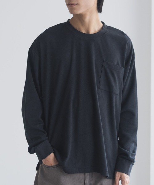 NAVY tシャツ タフラクポケット付き長袖Tシャツ「UVカット ドライ 接触