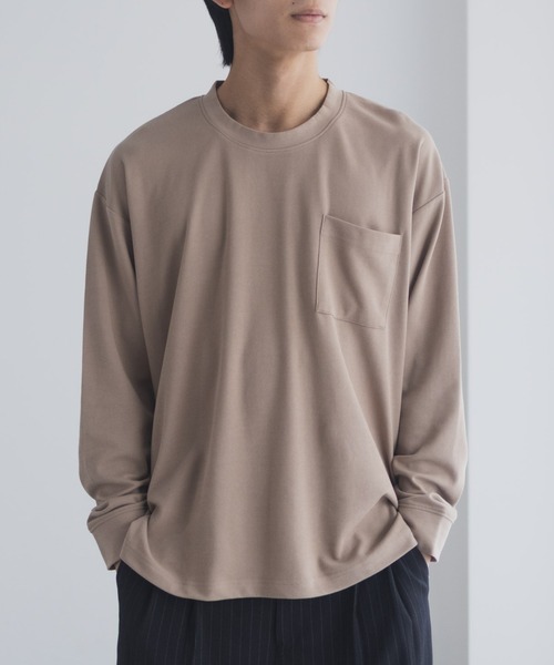 NAVY tシャツ タフラクポケット付き長袖Tシャツ「UVカット ドライ 接触