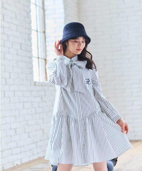 Feroux（フェルゥ） ワンピース 「2WAY」リボンタイシャツ ワンピース
