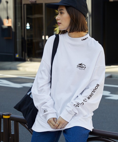 「CAMP7」 長袖Tシャツ L ホワイト メンズ