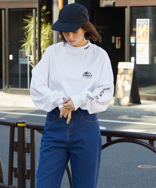 「CAMP7」 長袖Tシャツ L ホワイト メンズ