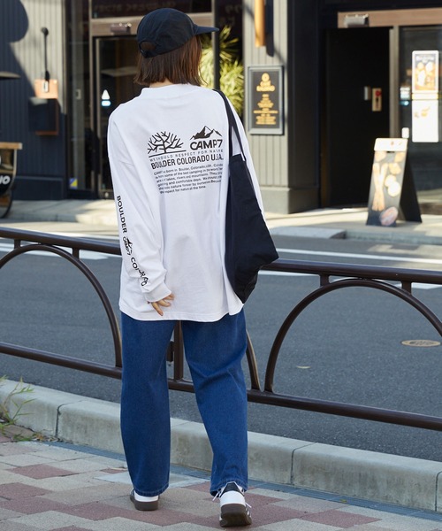 「CAMP7」 長袖Tシャツ L ホワイト メンズ