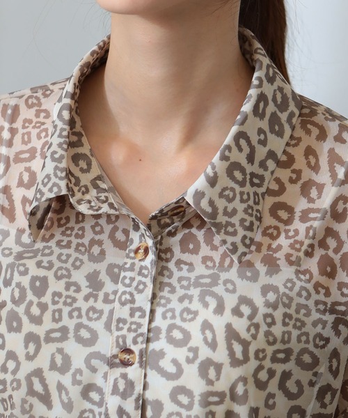 pumpkin port（パンプキンポート） ブラウス シャツ シアー素材 ヒョウ