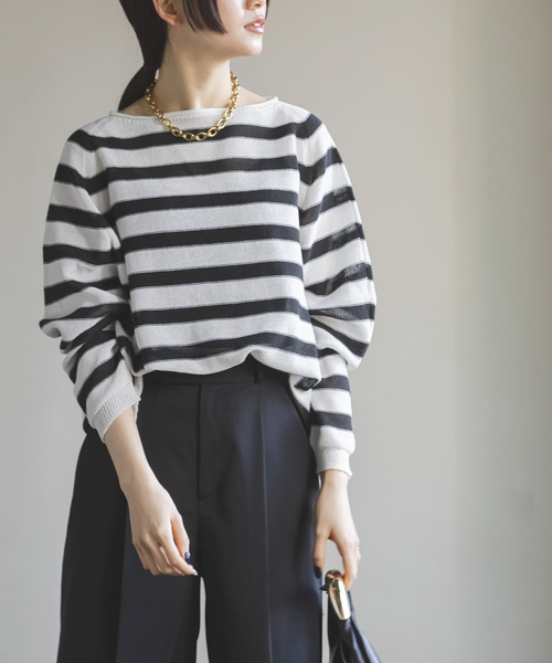 「NOBLE」 長袖ニット - ベージュ レディース_画像5