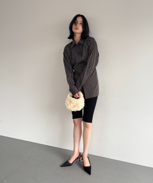 FUULLY STUDIO パンツ ストレッチリブバイカーパンツ レディース