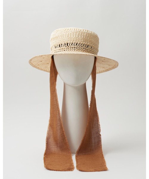 「La Maison de Lyllis」 ストローハット 57cm ブラック レディース_画像3