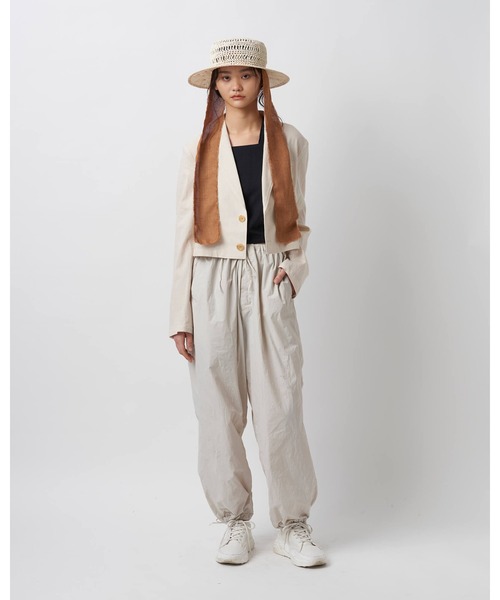 「La Maison de Lyllis」 ストローハット 57cm ブラック レディース_画像8