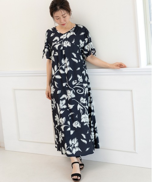 「PREFERIR」 半袖ワンピース LARGE ブラック レディース_画像7