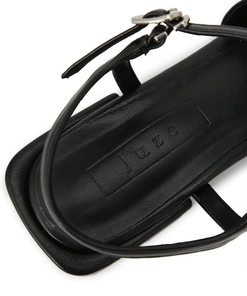 「Juze」 フラットサンダル M ブラック レディース_画像4