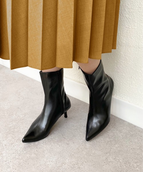 MAMIAN（マミアン） ブーツ ポインテッドトゥ ショートブーツ (5.5cm